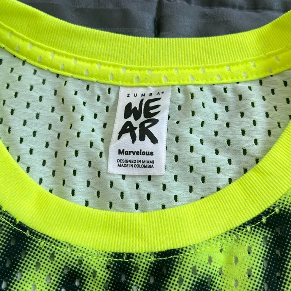 Neon yellow size M zumba wear mesh